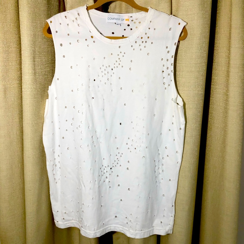 Company of We Sleeveless White T-shirt